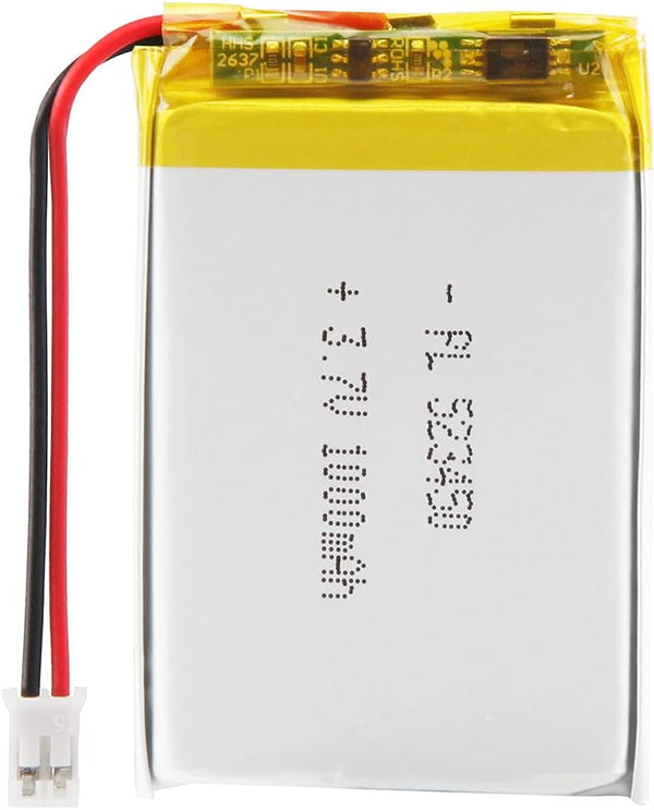 3.7V 1000mAh 523450 Lithium Polymer Ion Rechargeable Li-ion Battery with 2P PH 2.0mm Pitch Connector