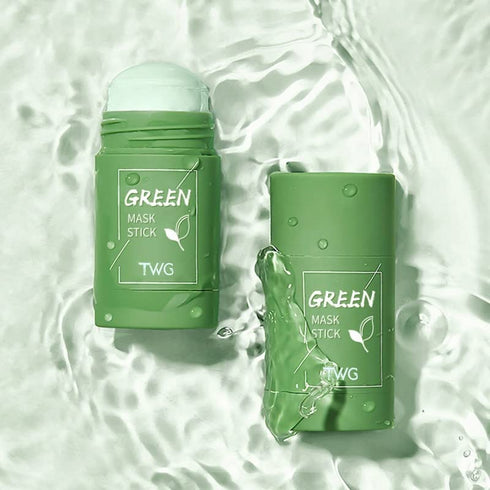 2PACK Girl Green Tea Solid Mask Green Tea Mask Stick Deep Cleaning Mud Mask Stick Oil Control Anti-Acne Eggplant Masks Purifying Clay Stick Mask Skin Care Face Mask Stick