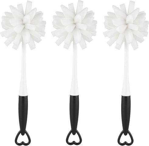 ALINK Pack of 3 Bottle Glass Dish Sponge Cleaning Brush with Handle