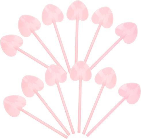 KALLORY 100pcs Mousse Spoon Set, Heart Shaped Cake Spoon, Mini Spoons for Jars, Small Shovel Spoons, Espresso Spoons,