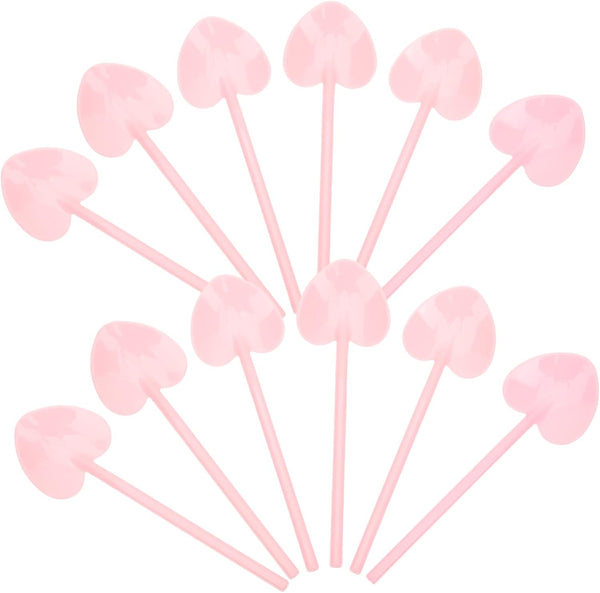 KALLORY 100pcs Mousse Spoon Set, Heart Shaped Cake Spoon, Mini Spoons for Jars, Small Shovel Spoons, Espresso Spoons,