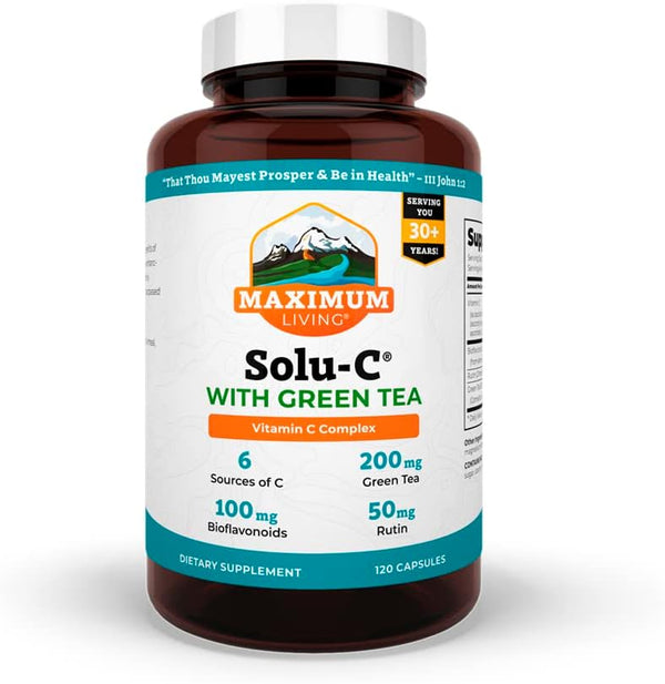Solu-C with Green Tea, 120 Capsules - Vitamin C Supplement with Antioxidant Benefits
