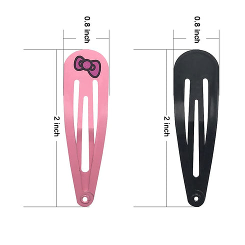 KUBOM 120-Pack Metal Snap Hair Clips, Barrettes for Girls, Toddlers, Women, 2 inch in Colored Candy Patterns