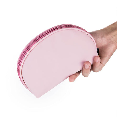Hekyip Half Moon Cosmetic Beauty Bag, Handy Makeup Pouch for Travel for Women (PINK)