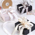 VIVIQUEN White Double Faced Satin Ribbon with Gold Edge, 1” x 25 Yards for Gift Wrapping & Floral Arrangement