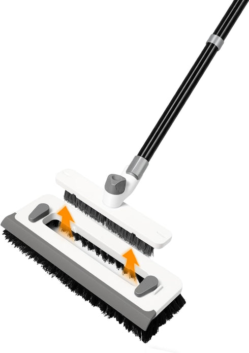 TransonTeda 3 in 1 Floor Scrub Brush with Long Handle 55" Push Broom