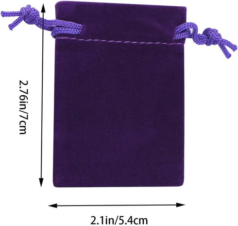 Nydotd 100pcs 2 X 2.8 inch Velvet Cloth Jewelry Pouches, Drawstring Bags for Christmas Candy Gift Bag, Wedding Favors
