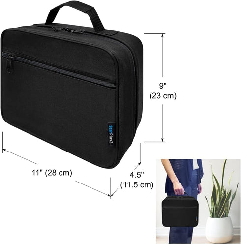 Pack 2 10 of - Large Medicine Organizer Bag - Pocket Pill Bottle Organizer for Travel & Home Storage, Black