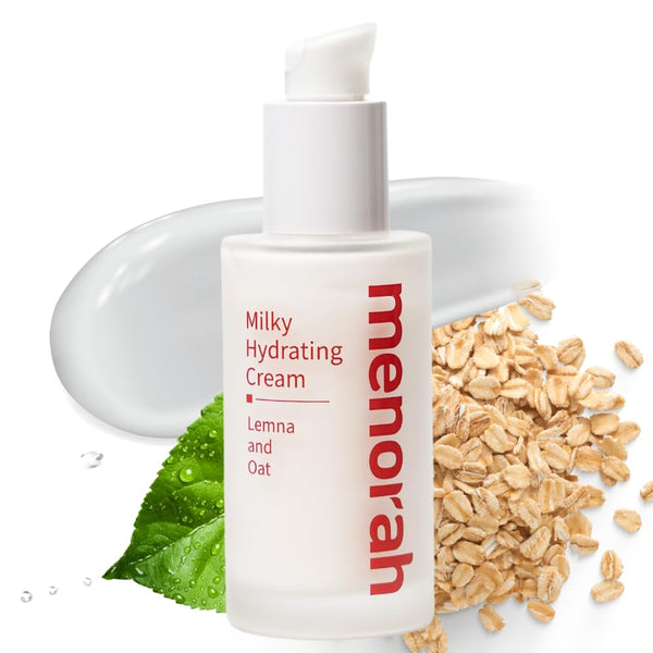 menorah skincare Milky Hydrating Cream, Ultra Lightweight Facial Lotion with Lemna and Oat for Daily Beauty Routine