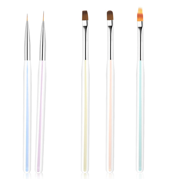 BQAN 5pc Nail Art Brushes - Professional Nail Ombre Brush and Design Painting Brushes Set