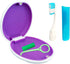 Alliph Slim Retainer Case, Traveling Holder for Mouth Guard, Magnetic Close Waterproof Denture Case with 1 Remover