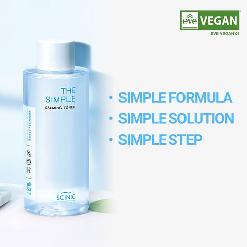 SCINIC The Simple Calming Toner 10.1 fl oz (300ml) | Vegan Face Astringent for Sensitive and Irritated Skin | Fresh Watery Texture | PH-Balanced Mild Toner | Korean Skincare