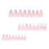 Press on Nails Medium Almond MABKJLF French Tip Fake Nails, Pink Full Cover with Bow Designs, 24Pcs