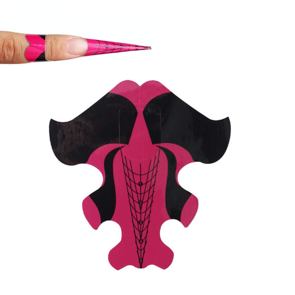 Yigo 100Pcs Self-Adhesive Nail Form Extension Stickers, Gel Nail Tips Guide for Poly Gel/Acrylic Nail Molds