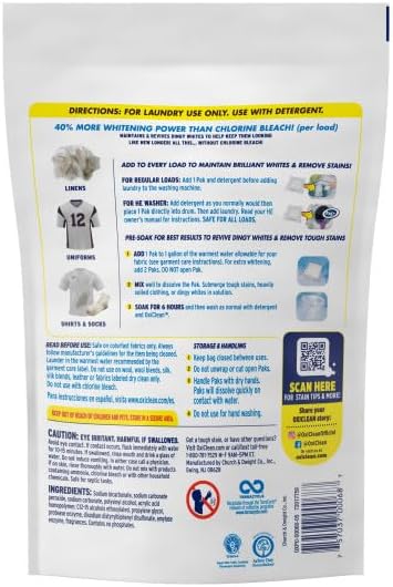 Pack, 24 (Pack 3) OxiClean White Revive Laundry Whitener & Stain Remover, Safe on Colors, Power Use with Detergent