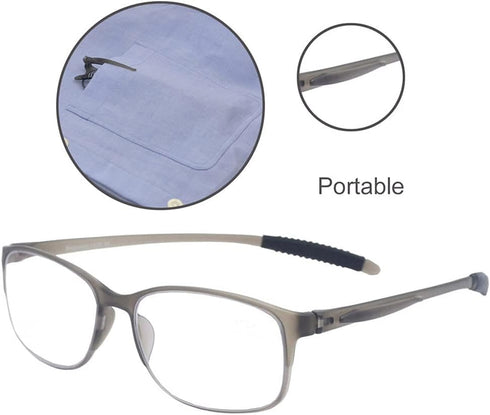 4 Pack Computer Blue Light Blocking Reading Glasses, Flexible Lightweight Anti Eyestrain Readers for Men & Women +1.00