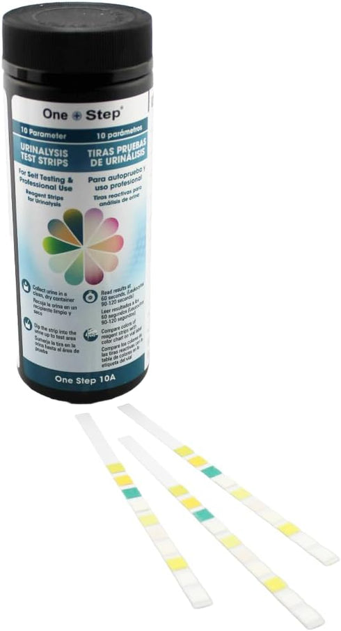 One Step 10A Urine Test Strips, 100 Strip Tub for Men & Women, 10 in 1 Parameters for UTI Infection and Urinalysis