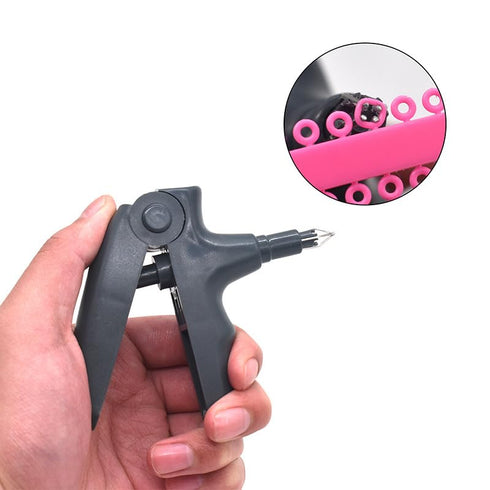 Dental Ligature Tie Gun for Orthodontic Ligature Ring Placement, Dispenser Tool for Braces Rubber Band (Grey)