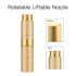 LISAPACK 8ML Atomizer Perfume Spray Bottle for Travel, Empty Refillable Cologne Dispenser, Gold