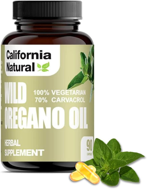 Wild Oregano Oil Vegetarian Soft Capsules - California Natural, Immune System & Digestive Support, 90 Count
