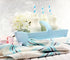 Outside the Box Papers Light Blue and Silver Stripe and Chevron Paper Straws, 7.75 Inches, 100 Pack