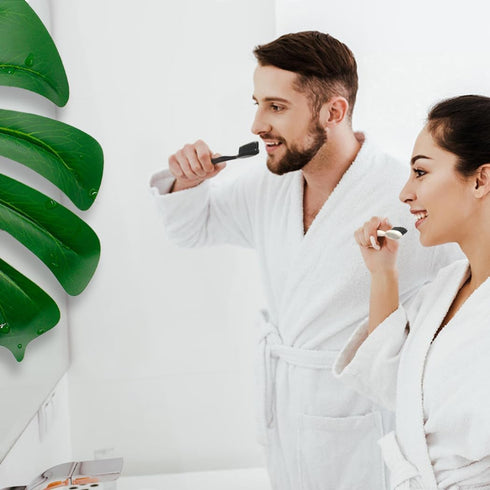 Large Long Head Toothbrush, 4-Pack, Upgraded Hard Charcoal Bristles for Whitening and Plaque Removal