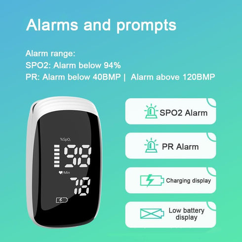 Pulse Oximeter, Fingertip Blood Oximeter, Rechargeable for Accurate Rapid SpO2 Readings, Outdoor Sports
