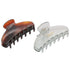 Parcelona French Basic Medium 3 1/2" Celluloid Claw Clips, Durable Styling Hair Accessories (Shell and Clear)