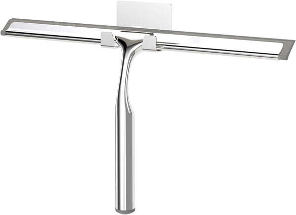 Shower Squeegee for Glass Doors - 12-Inch Wide Blade with Hook, Stainless Steel for Efficient Cleaning