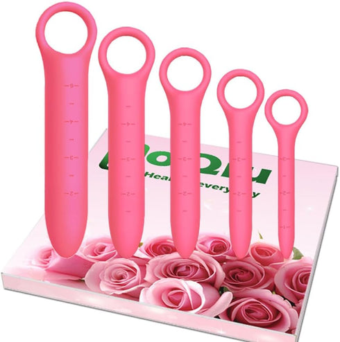 QoQiu 5-Pack Silicone Dilators for Pelvic Floor for Women with Fine Scales, Pelvic