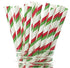 Set (50 Pack) Christmas Party Suppies of Straws - Holiday Straws, Christmas Dinnerware, Red & Green Paper Party Straws