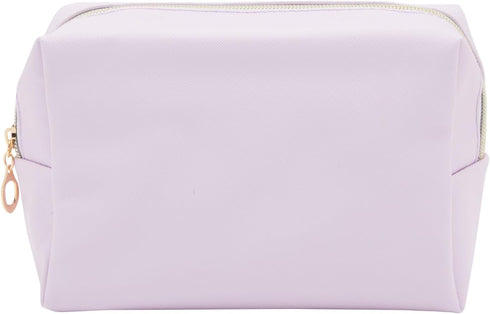 3 Pack Faux Leather Makeup Bag - Travel Cosmetic Pouches in 3 Pastel Colors