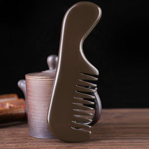 Scalp Massage Comb, Bian Stone Gua Sha Scraping Massage Tool for Arms, Legs, Hands, Necks, Meridian Massager, Face Gua