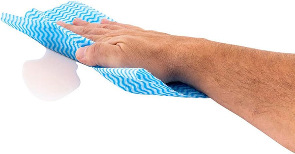 Restaurantware RW Clean 23.6 x 11.8 Inch Reusable Cleaning Cloths - 10 Wipes, All-Purpose Dish Wipes, Blue