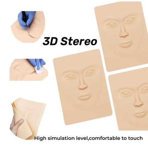 Tattoo Face Practice Skin, Microblading Practice Skin 10pcs for Eyebrow Lip Tattoo Practice and Makeup Training