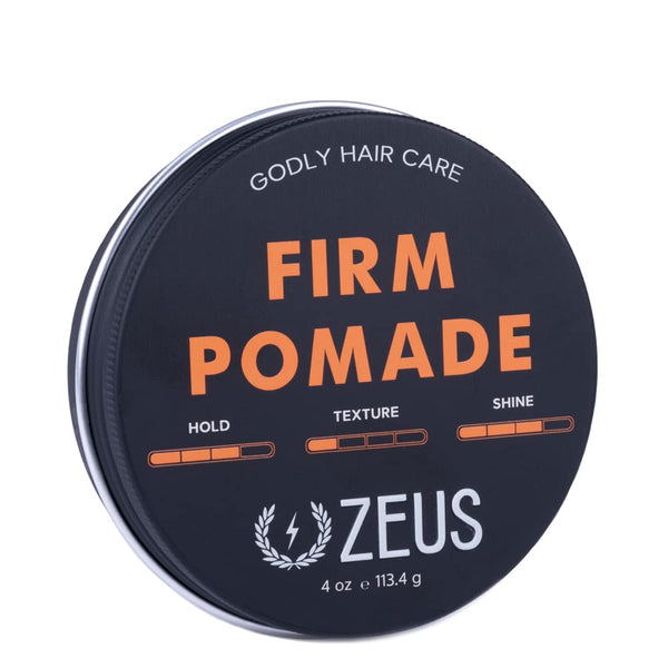 ZEUS Water-Based Pomade, Natural Shine All Day Hold, MADE IN USA, 4 oz
