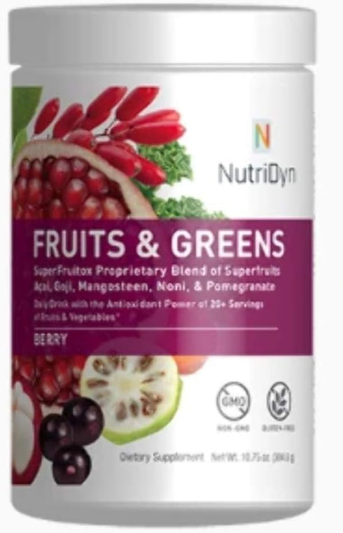 Nutri-Dyn NutriDyn Fruits & Greens Berry Flavor *Certified Organic* w/ Acai, Gogi, Mangosteen,