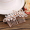 Kercisbeauty Wedding Bridal Rhinestone Crystal Leaf Hair Comb - Rose Gold Slide for Bridesmaids, Prom, Bun Hair