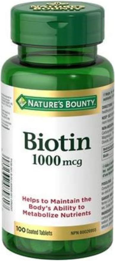 Nature's Bounty Energy Health Biotin Coated Tablets, 1000 mcg, 100 Ct (1 Pack)