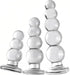 Transparent Anal Beads Butt Plug Adult Toys Masturbators Sex Tools with Safety Bottom, Glass Anal Plug Dildo