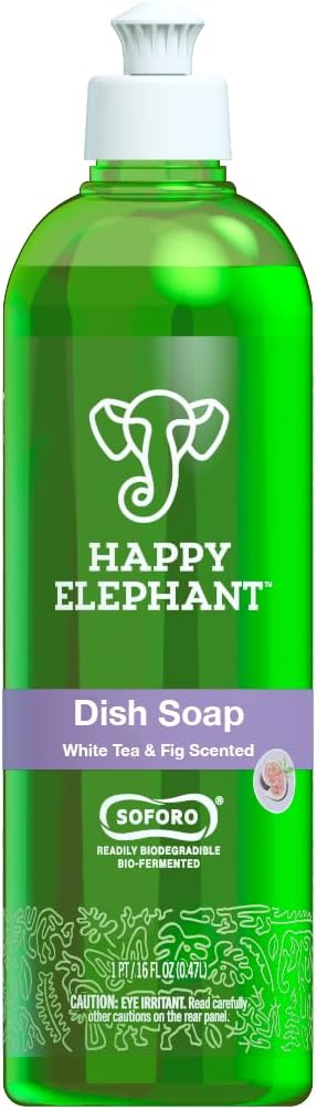 Happy Elephant Dish Soap, Superior Cleaning Power, Liquid Ez Squeeze Bottle, 16 fl oz