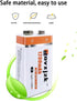 USB 9V Rechargeable Battery, Quick Charge in 1.5 Hours, 1200mAh with Type C Port Cable (2-Pack)