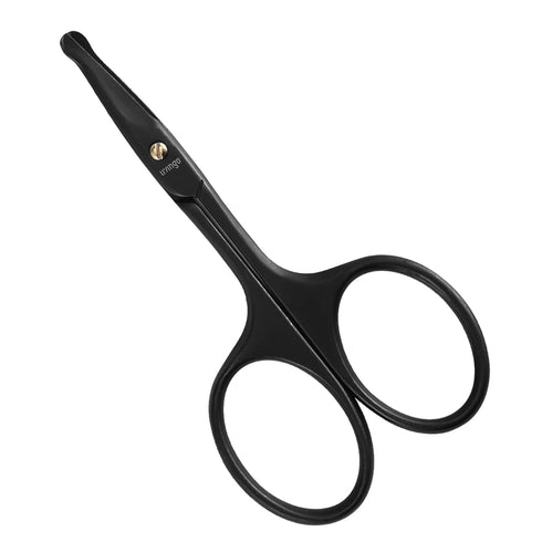 LIVINGO 3.75" Premium Nose Hair Scissors, Curved Safety Blades with Rounded Tip for Facial Hair Trimming