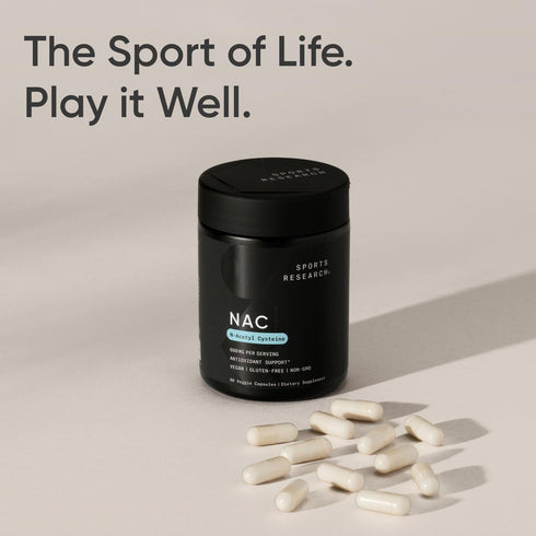 Sports Research N-Acetyl L-Cysteine (NAC) 600mg, 90 Veggie Capsules - Vegan, Non-GMO, Gluten Free with Lemon Aroma