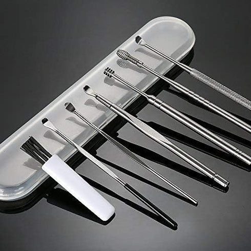 BetyBedy Ear Cleansing Tool Set, 7 Pcs Ear Pick Kit with Storage Box and Small Cleaning Brush