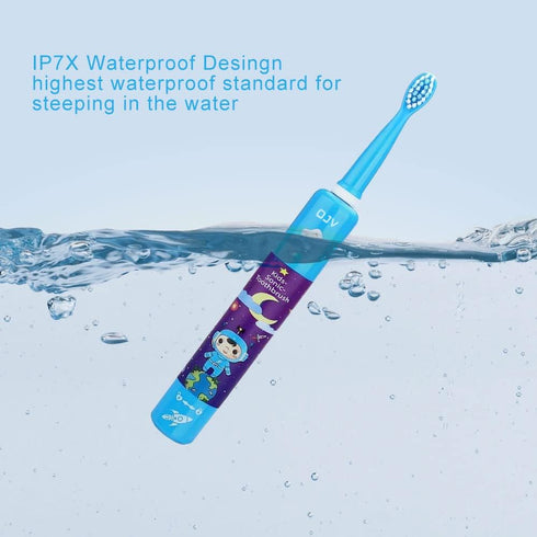 OJV 8620 Musical Electric Toothbrush for Kids, 3 Modes, 2 Min Timer, Rechargeable Sonic Toothbrush with Holder (Blue)