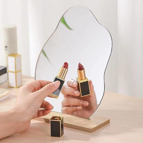 Makeup Mirror with Stand, Acrylic Desk Decor Aesthetic Mirror, Separable Wall Mounted Gift Mirror for Women Men Girls