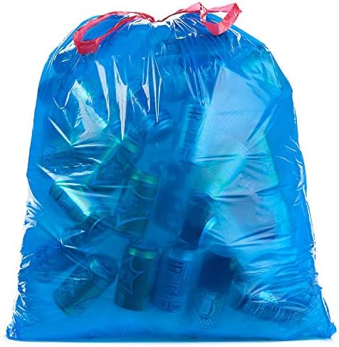 Ultrasac Blue Recycling Bags, 33 Gallon, 0.9 MIL, Pack of 45 for Recycling, Kitchen, Commercial