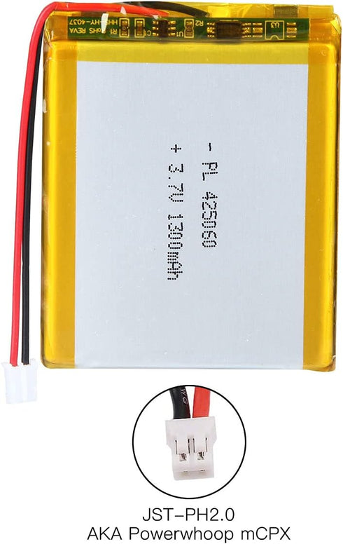 YTKavq 3.7V 1300mAh 425060 2P 2.0mm Battery Lithium Polymer Ion Rechargeable Li-ion Li-Po Battery with PH Pitch