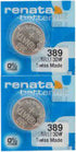 Renata 389 SR1130W Batteries - 1.55V Silver Oxide Watch Battery (2 Count)